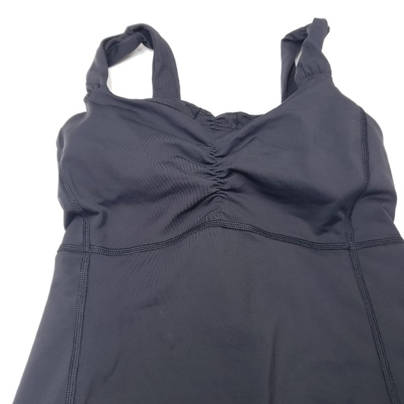 Lululemon black sz2 ruched front built in bra - Picture 4 of 9